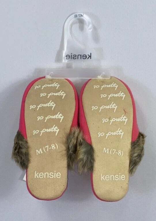 Women s Kensie Pink Sweet Cozy Slippers Sz M 7 8 NEW BJ eBay