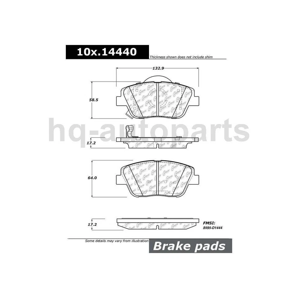 Pastilhas de freio compatíveis com Kia Optima 2016 2015 2014 2013 2012 2011 - Imagem 4 de 4