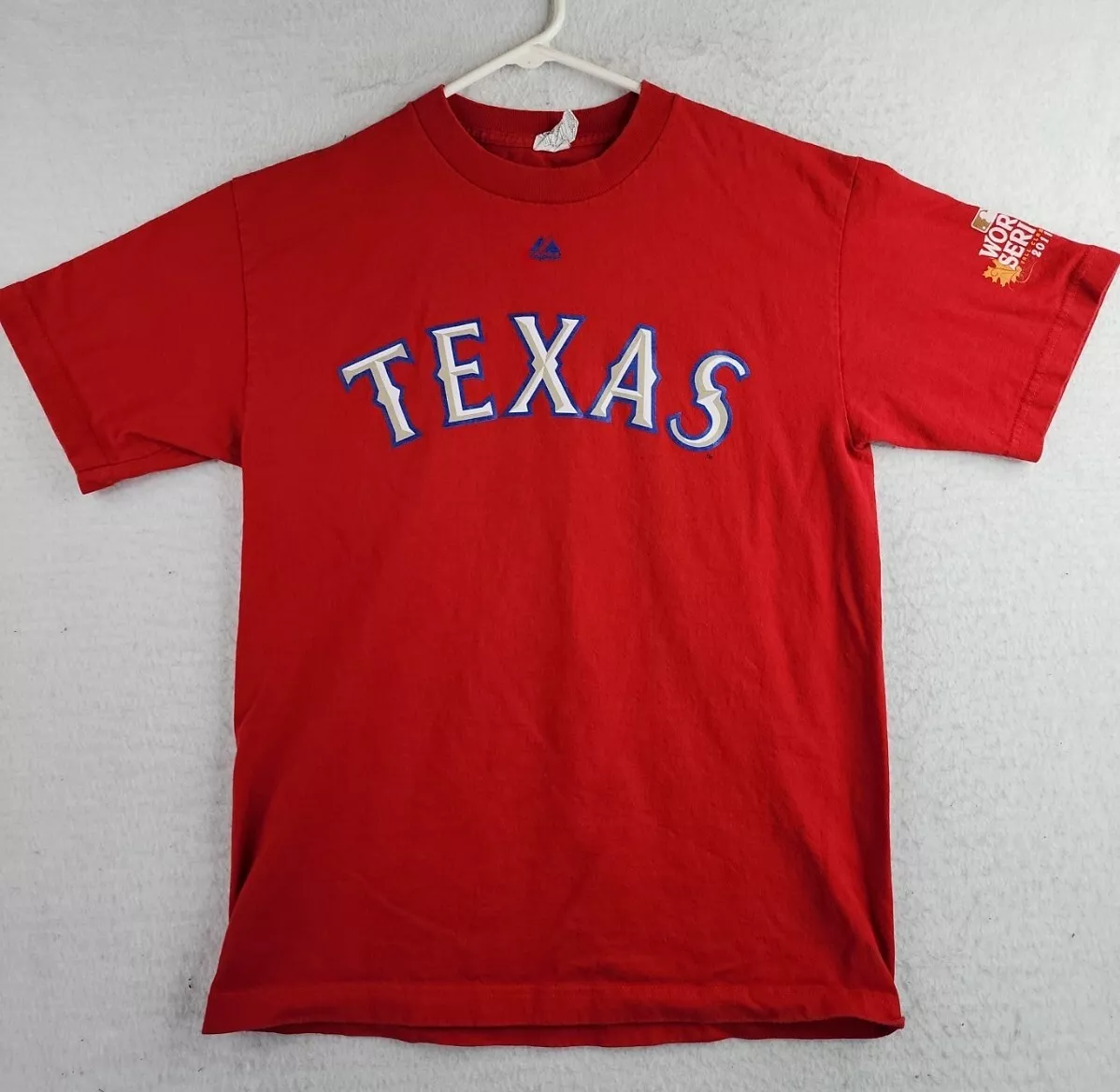 Vintage 2011 Texas Rangers World Series Beltre Logo Mens Red T