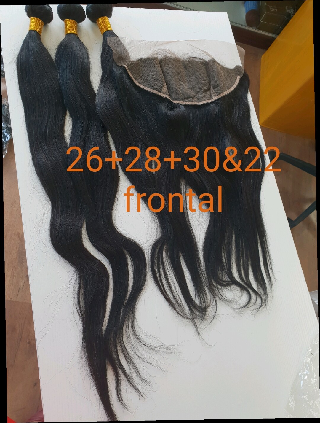 12A PERUVIAN Virgin HUMAN HAIR 4BUNDLES STRAIGHT 26+28+30&22 FRONTAL 13X4 (390g)