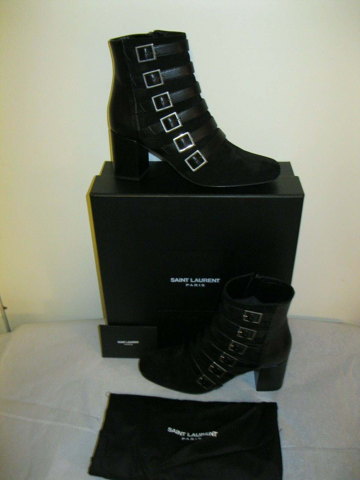 SAINT LAURENT Stivali YSL NUOVI neri taglia 37 camoscio