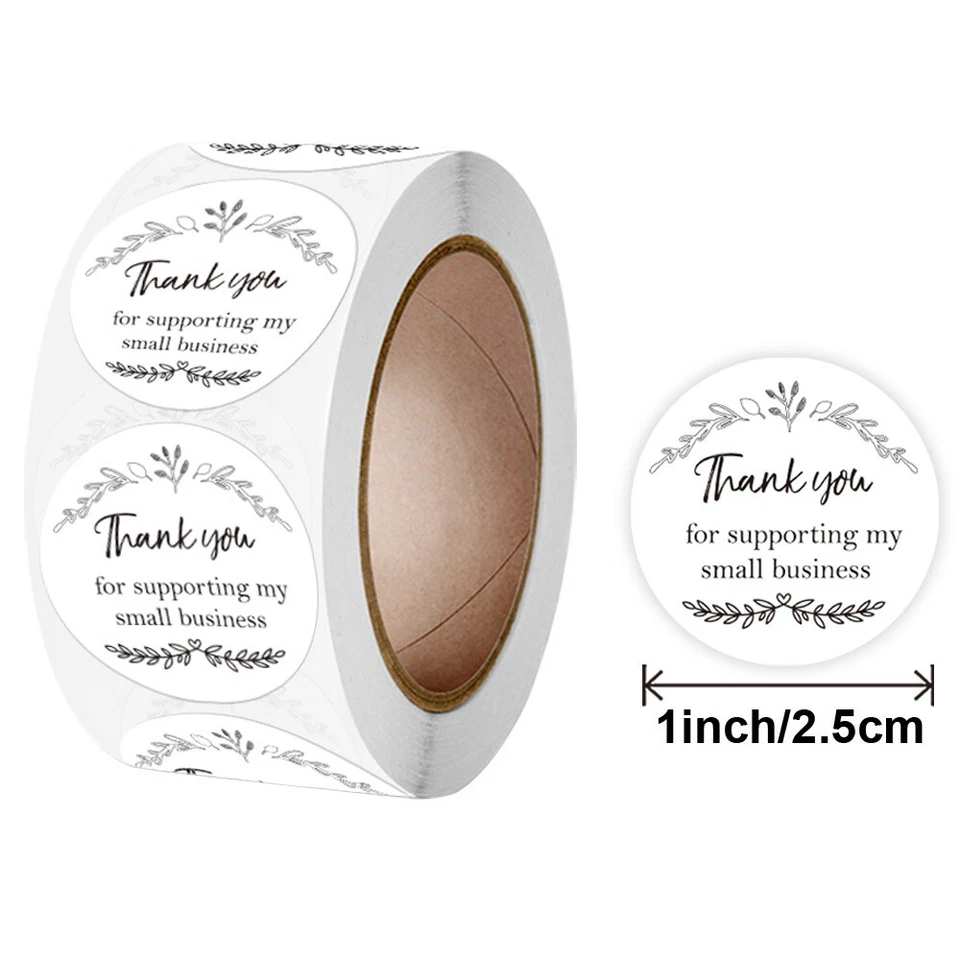 50/100pcs Thank You For Supporting My Small Business Stickers White Labels #6 - image 1 of 1