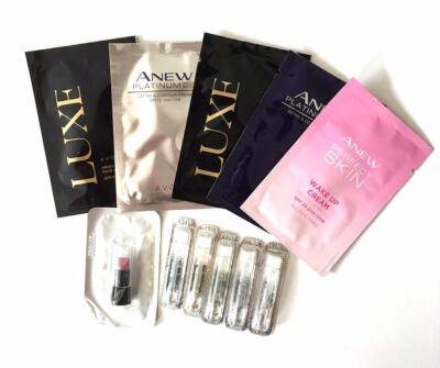 11 pcs Avon Sample Set Anew Platinum Vitale lipstick Incandessence Celebre Rebel