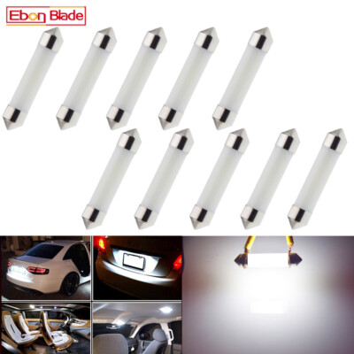 10 x 39mm 38mm COB LED Car Interior Festoon Dome Map Reading Light Bulb White