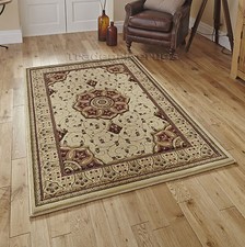 SMALL- EXTRA LARGE TRADITIONAL CLASSIC THICK LUXURY SOFT WOOL-LOOK HERITAGE RUGS