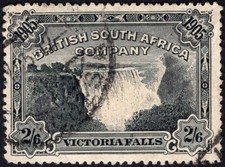 RHODESIA-1905 Victoria-Falls 2/6 Black Sg 98 GOOD USED