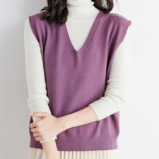 Damen Ärmellose Strick Weste Pullover Jumper V-Ausschnitt Grau
