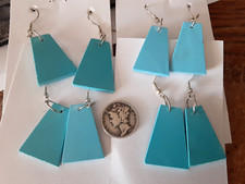 4 Pair TurquoiseTraditional Shape Slab/Block Earrings 4 PAIR ONE MONEY
