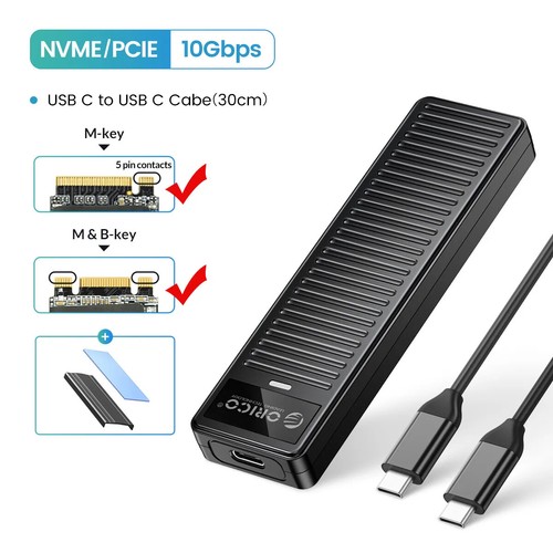 ORICO M.2 NVMe SSD Enclosure 10Gbps USB3.2 Gen2 M2 SSD Enclosure Case - Picture 7 of 8
