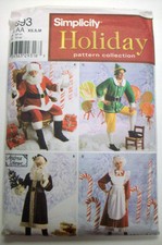Traditional Santa Mrs. Claus Elf Christmas costume pattern 4393 xs s med adult
