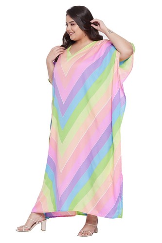 Women Kaftan Plus Size Long Maxi Dress Beach Cover Up Evening Gown Kimono Caftan - Picture 200 of 307