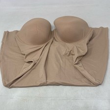 SPANX Suit Your Fancy Strapless Cupped Mid-Thigh Bodysuit 10156R - Beige Small