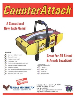 Counter Attack Skill Table Great American Arcade Flyer / Brochure / Ad Excellent