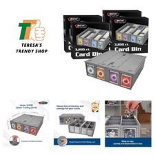 Gray Trading Card Bin Set - 4-Pack, Durable a...