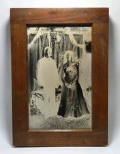 Scovill Adams Co. NY Frame Glass Negative W/Man Woman Antique Photography