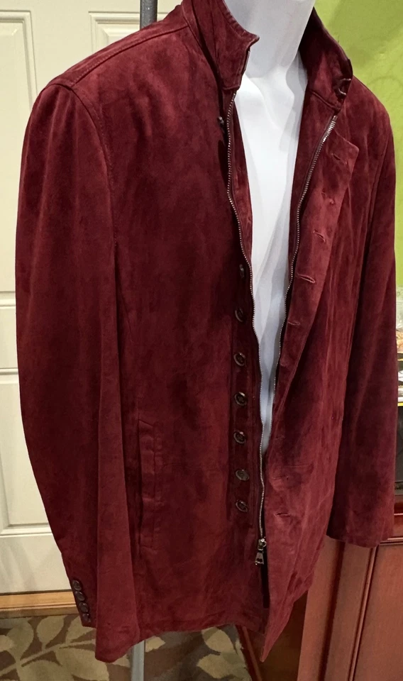 John Varvatos Limited Edition Goat Suede Jacket-Red-Size EU50 US40 - Image 4 of 4