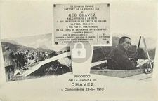 1910 Aviator Geo Chavez Crash First Attemp to Cross Alps RPPC Postcard COPY