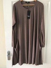 Nicole Collection A-line Pocket Dress Colour Taupe Dress Size Large UK 16-18