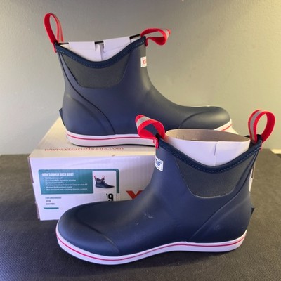 New Men's 9 Xtratuf Ankle Summer Boating Deck Boot Navy Red Waterproof 22733