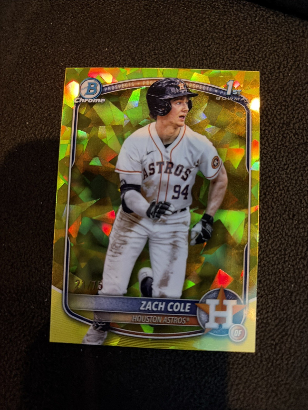 2025 Bowman Chrome Sapphire 1st Bowman Yellow Refractor /75 Zach Cole #BCP-244