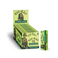 Rolling Paper Hemp Combo - 1 1/4 Size - 24 Pack (50 Sheets & Tips) - Slow Bur...