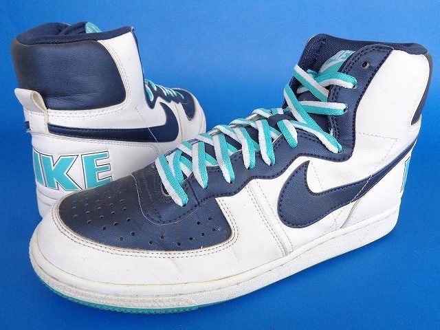 2010 Nike Terminator High Basic White Obsidian Pe… - image 1