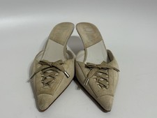 Vtg Christian Dior by John Gallian AW2002 Beige Suede Heels 35.5