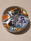Handmade Art Glass Paperweight Orange Blue White 2.5 Inch  — photo 2