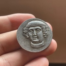 Genuine Ancient Greek Roman Old Coated Coin In Great Condition
