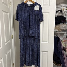 rabbit rabbit rabbit dress set women's blue 2 piece set 18