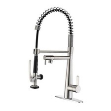 Copper Kitchen Faucet, Solid Brass Kitchen Faucet, Heavy Duty Brushed Nickel