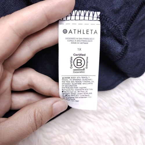 ATHLETA Blue Modal Tunic Cardigan Wrap Sweater Size 1X Thumb Holes - Picture 5 of 10