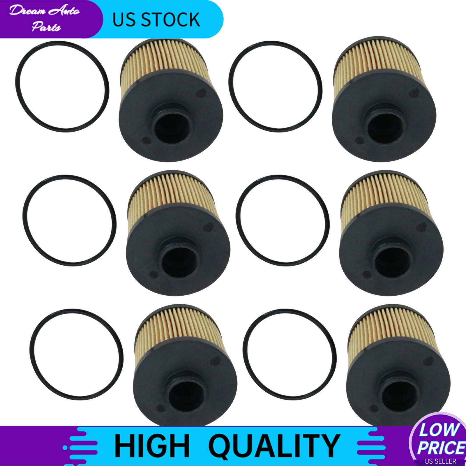 6 Piece Set Oil Filters Replacement For Lamborghini Gallardo 2004-2008