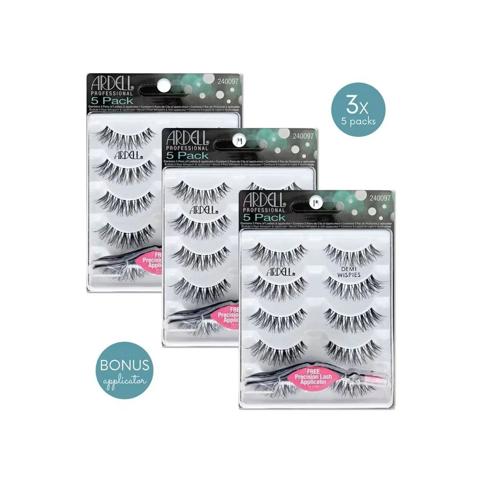 Ardell 5 Pack Eyelashes - Black Demi Wispies #68980 (3 Qty) (15 Pairs) - Image 1 of 1
