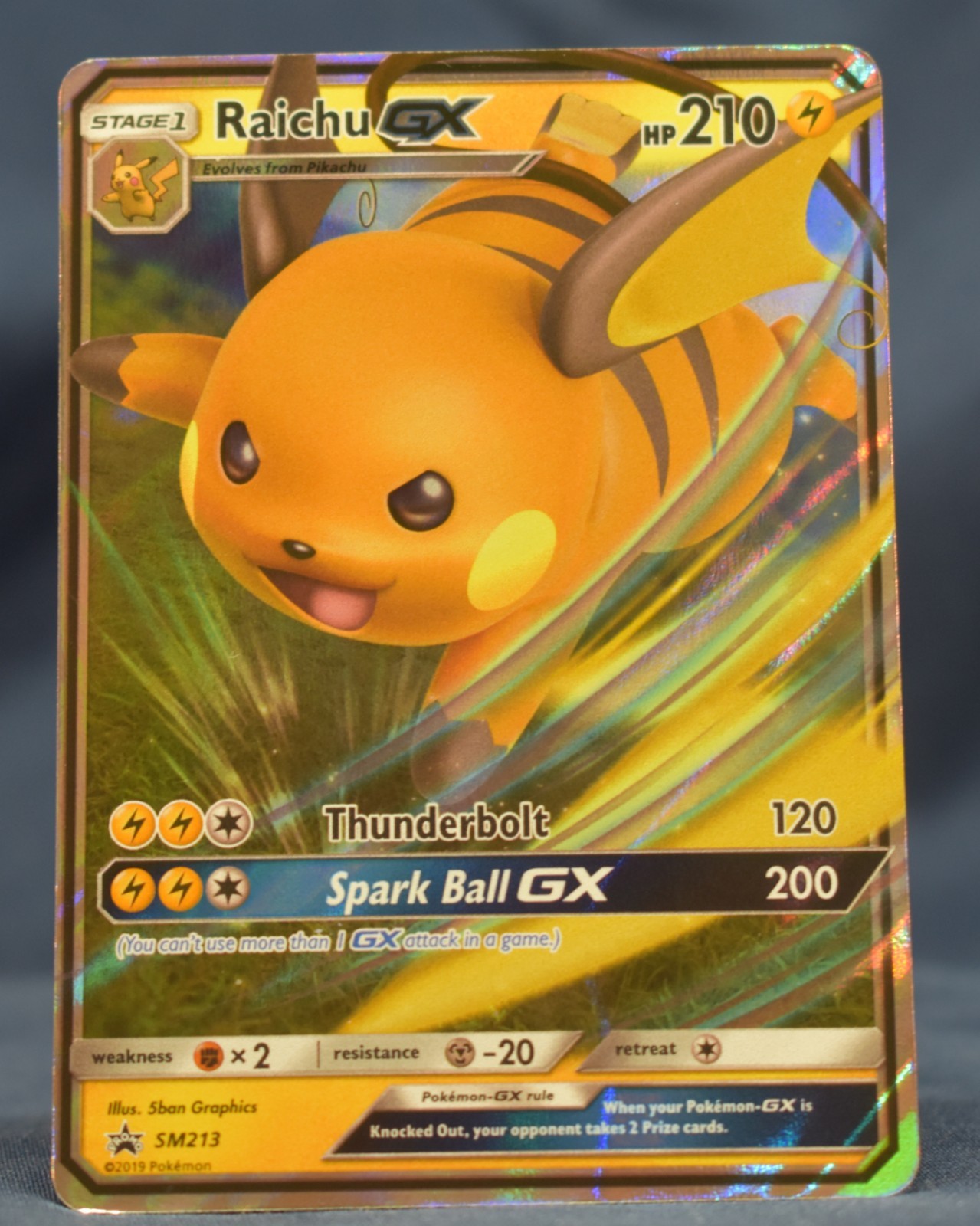 Pokemon Card Raichu GX SM213 Black Star Promo Holo Foil Rare NM