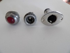 1 Vintage Red Jeweled Dash Panel Indicator Guage Light 2 Lamp Assemblies Parts