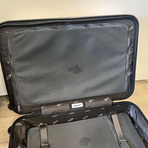 AWAY 22” Travel The Bigger Carry On 4 Wheel Spinner Millennial Blush Pink Rare - Picture 12 of 13