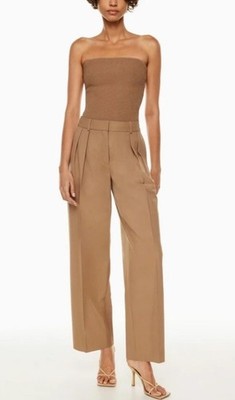 Aritzia Babaton Revue Pant Size 10 In Heather Gold Camel Excellent Condition 