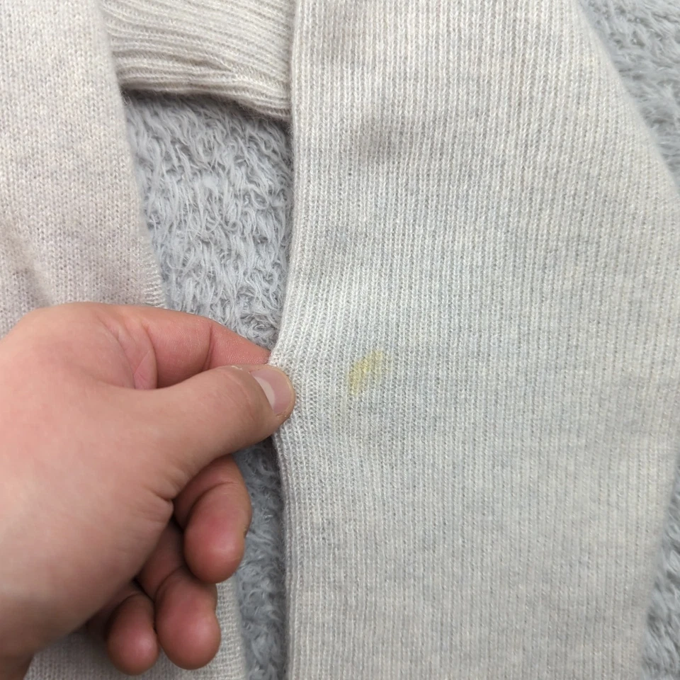 Suéter de diseño vertical para mujer XL gris 100 % cachemir 2 capas cuello alto suéter Foto 3 de 4