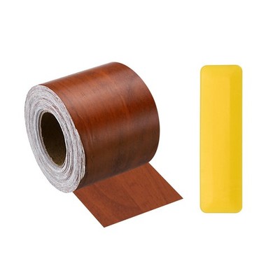2'' x 33ft Self Adhesive Wood Grain Repair Tape with Scraper, Bright Brown Wood