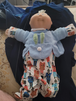 Rare Vintage 1982 Cabbage Patch Doll Bunny Easter Outfit Blonde Hair blue Eyes