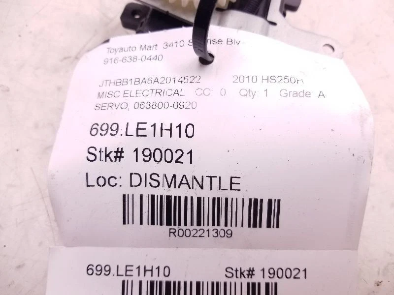 10 11 12 Lexus HS250H Heater Servo 063800-0920 - Image 4 of 4