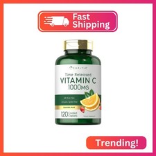 Carlyle Vitamin C 1000mg  Timed Release  120 Vegetarian Caplets  with Rose Hi
