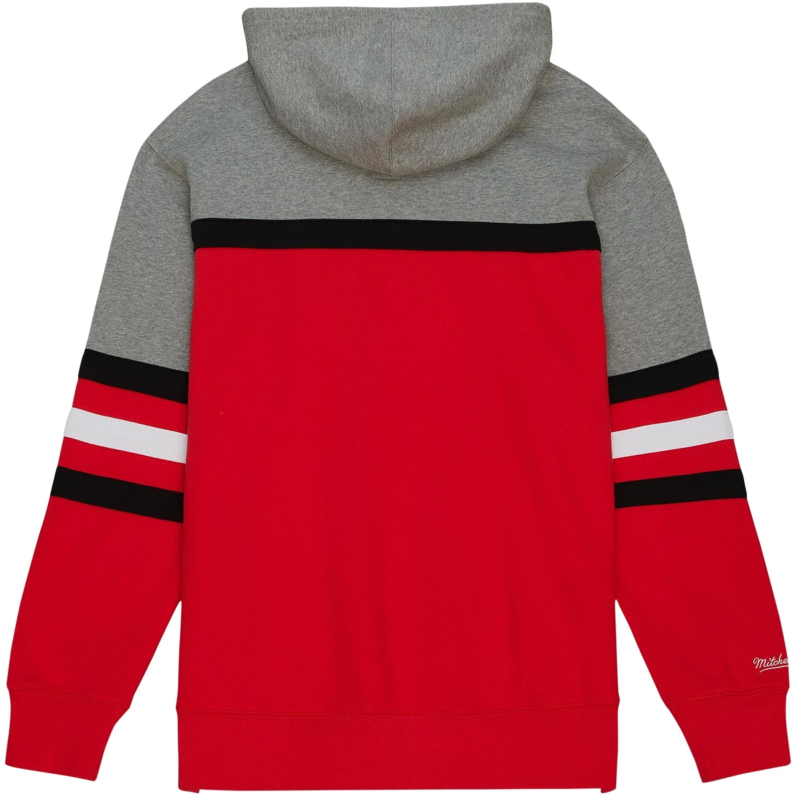 Felpa con cappuccio pullover uomo Mitchell & Ness rosso grigio Carolina Hurricanes Head Coach