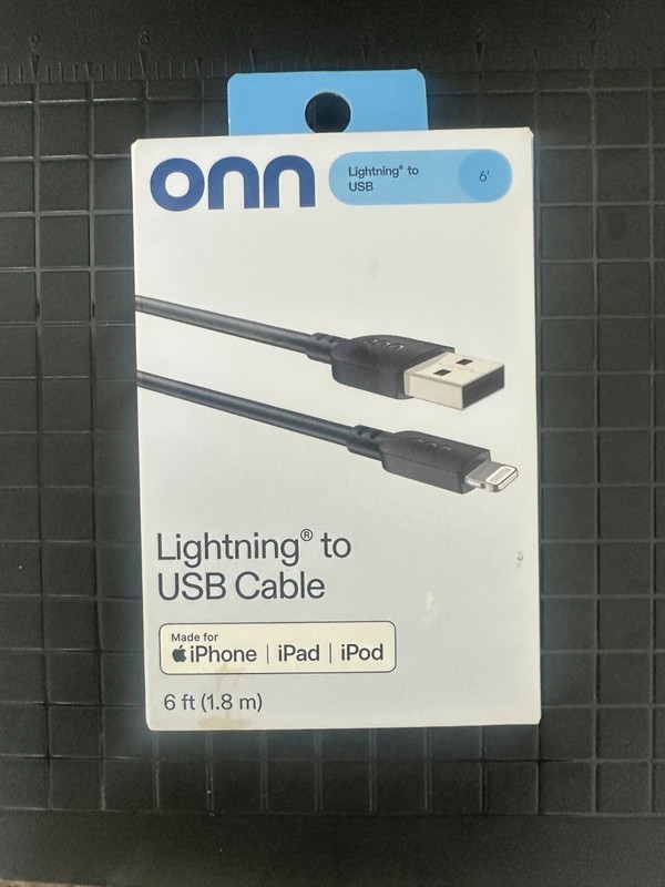 ONN  Braided 6ft Lightning to USB Cable, MFi Certified for iPhone/iPad/iPod