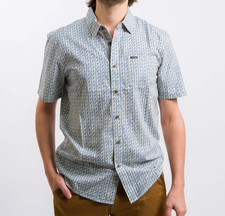 VOLCOM SCALER STONE Men's S/S Woven Shirt - DWH - Medium - NWT - LAST ONE