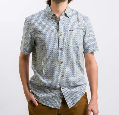 VOLCOM SCALER STONE Men's S/S Woven Shirt - DWH - Medium - NWT - LAST ONE