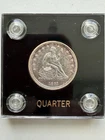 1861 Seated Liberty Silver Quarter --AU-- Likely Cleaned