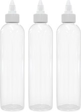 Twist Top Applicator Bottles 8oz Clear Squeeze BPA-Free PET Nozzle 3