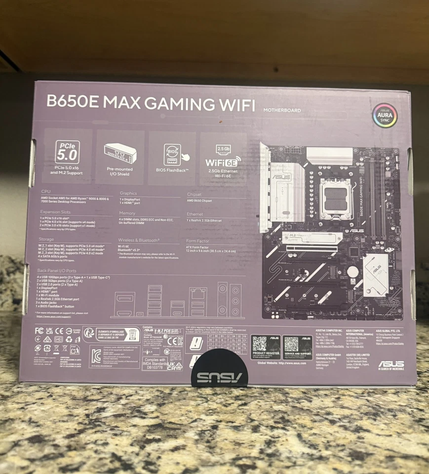 🔥 Combo Placa Madre AMD Ryzen 5 7600X + ASUS B650E MAX GAMING WIFI ATX Foto 4 de 4